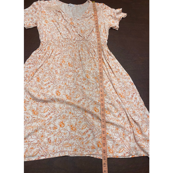 Luxology Wrap Top Popover Flutter Sleeve Knee Length Dress 2X Fall Autumn Casual - Picture 7 of 10